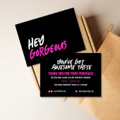 Glam Black Hot Pink Dank u kaart