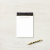 Glam Black met Faux Gold Foil Trendy Arrows Post-it® Notes (Op bureau)