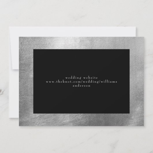 Glam Black & Metallic Silver Save the Date (Achterkant)