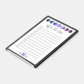 Glam Black Moon Phases Monogram Name To Do List Post-it® Notes (Schuin)