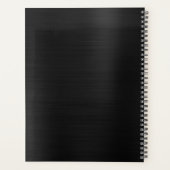 Glam Black Moon Phases Pastel Monogram Name Large Planner (Achterkant)