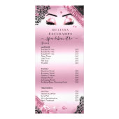 Glam Black Pink Glitter Lashes Salon Services Menu (Voorkant)