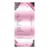Glam Black Pink Glitter Lashes Salon Services Menu (Achterkant)