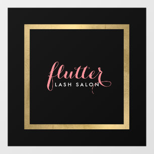 Glam Black Pink Gold Salon, Boetiek Raamsticker