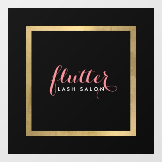 Glam Black Pink Gold Salon, Boetiek Raamsticker (Vel)