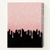 Glam Black Roos Gold Dripping Glitter Recept Notitieboek (Achterkant)