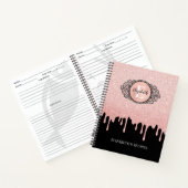 Glam Black Roos Gold Dripping Glitter Recept Notitieboek (Binnen)