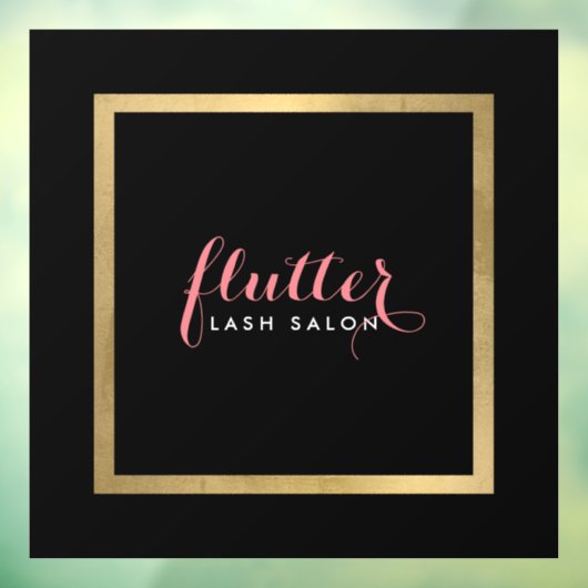 Glam Black Roze Gouden Salon, Boetiek Raamsticker (Vel 3)