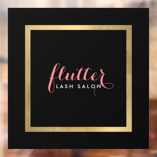 Glam Black Roze Gouden Salon, Boetiek Raamsticker (Vel 2)
