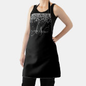 Glam Black Silver Glitter Glam Monogram Naam Schort (Insitu)