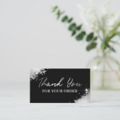Glam Black Silver Glitter Hartelijk dank voor uw b Visitekaartje (Staand voorkant)