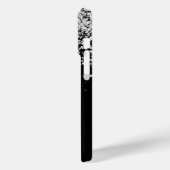 Glam Black Silver Glitter Monogram Naam Case-Mate iPhone Case (Achterkant / Links)