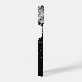 Glam Black Silver Glitter Monogram Naam iPhone Hoesje (Rechterkant)