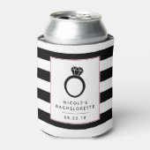 Glam Black Stripe | Vrijgezellenfeest Blikjeskoeler (Blikje Voorkant)