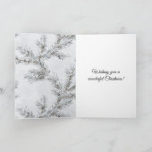 Glam Black Woman Silver Christmas Tree Branches Kaart (Binnen)