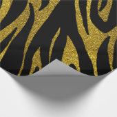 Glam Black Zebra Stripes & Faux Gold Glitter Cadeaupapier (Hoek)