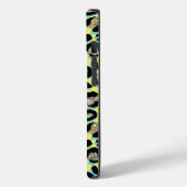 Glam Blauw Geel Glitter Luipaard Print Naam Case-Mate iPhone Case (Achterkant / Links)