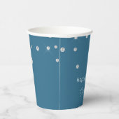 Glam Blauwe Witte Diamanten Verjaardag Papieren Bekers (Rechts)