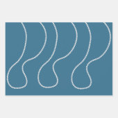 Glam Blauwe Witte Parels Bruids-Shower Inpakpapier Vel (Voorkant 2)