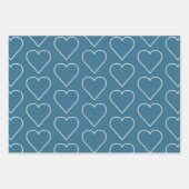 Glam Blauwe Witte Parels Bruids-Shower Inpakpapier Vel (Voorkant)