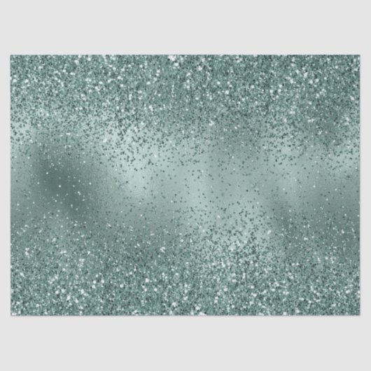 Glam Blauwgroen Aqua Pine Green Glitzy Glitter Tissuepapier (Voorkant)