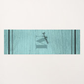 Glam Blauwgroen elegant, zwart en monogrammaticaal Yogamat (Achterkant (horizontaal))