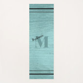Glam Blauwgroen elegant, zwart en monogrammaticaal Yogamat (Voorkant)