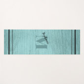 Glam Blauwgroen elegant, zwart en monogrammaticaal Yogamat (Voorkant (horizontaal))