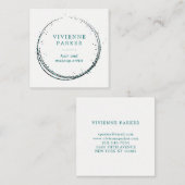 Glam Blauwgroen en zwart Vierkante Visitekaartje (Voorkant / Achterkant)