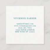 Glam Blauwgroen en zwart Vierkante Visitekaartje (Achterkant)