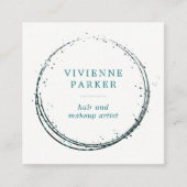 Glam Blauwgroen en zwart Vierkante Visitekaartje (Voorkant)