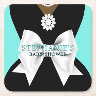 Glam Blauwgroen Etnisch Fancy Tiffany Theme Baby s Kartonnen Onderzetters