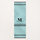 Glam Blauwgroen geborsteld metaal ,Monogrammed Ele Yogamat (Voorkant)