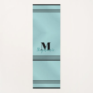 Glam Blauwgroen geborsteld metaal ,Monogrammed Ele Yogamat