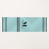 Glam Blauwgroen geborsteld metaal ,Monogrammed Ele Yogamat (Voorkant (horizontaal))