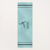 Glam Blauwgroen geborsteld metaal, monogrammen leg Yogamat (Achterkant)
