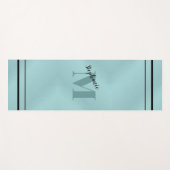 Glam Blauwgroen geborsteld metaal, monogrammen leg Yogamat (Voorkant (horizontaal))