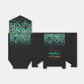 Glam Blauwgroen Gouden Glitter Confetti Dank u Ver Bedankdoosjes (Uitgevouwen)