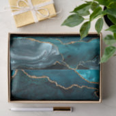 Glam Blauwgroen Groene Agaat Geode Marmer Tissuepapier (Geschenk)