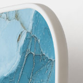 Glam Blauwgroen Marmer Gold Folie Monogram Pickleball Paddle (Links Detail)