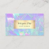 Glam Blauwgroen & Paarse iriserende, Goud, QR-code Visitekaartje (Voorkant)