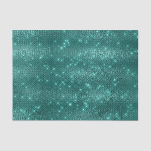 Glam Blauwgroen Sequins Tissuepapier (Voorkant)
