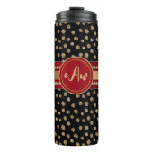 Glam Bling Glitter Polka Dots and Monogram Thermosbeker (Voorkant)