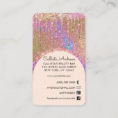 Glam Bling Holographic Glitter Drips Nail Tech Visitekaartje (Achterkant)