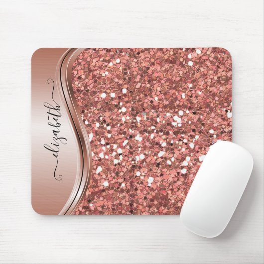 Glam Bling Personalized Glitter Calligrafie Muismat (Met muis)