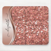 Glam Bling Personalized Glitter Calligrafie Muismat (Voorkant)