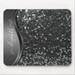 Glam Bling Personalized Glitter Calligraphy Blue Muismat<br><div class="desc">Dit ontwerp bevat geen daadwerkelijke glitter of sequinen. Het kan in het gebied worden gepersonaliseerd door de foto en/of tekst te wijzigen. Of het kan worden aangepast door te klikken deze Sjabloon personaliseert en dan de klik te kiezen om verdere optie aan te passen en de kleur van de achtergrond...</div>