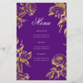 Glam bloem 80ste verjaardagsprogramma Goud Paars M Flyer (Achterkant)