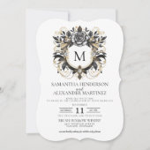  Glam Bloemen Foto Huwelijksuitnodiging Kaart (Voorkant)