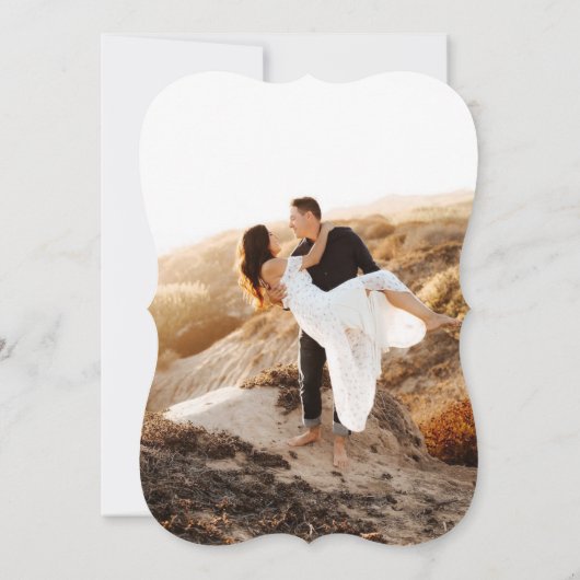 Glam Bloemen Foto Huwelijksuitnodiging Kaart (Achterkant)